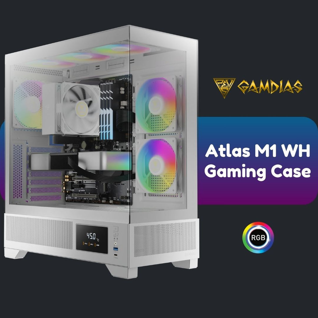 Gamdias Atlas M1 White Gaming Case - Case