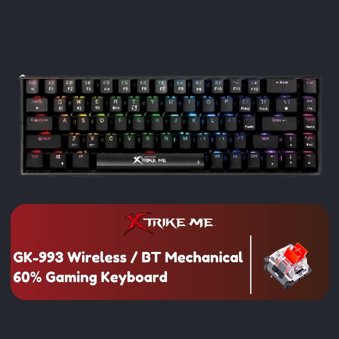 Xtrike-Me GK-993W Red Switch 60% Wireless Gaming Keyboard - Keyboard