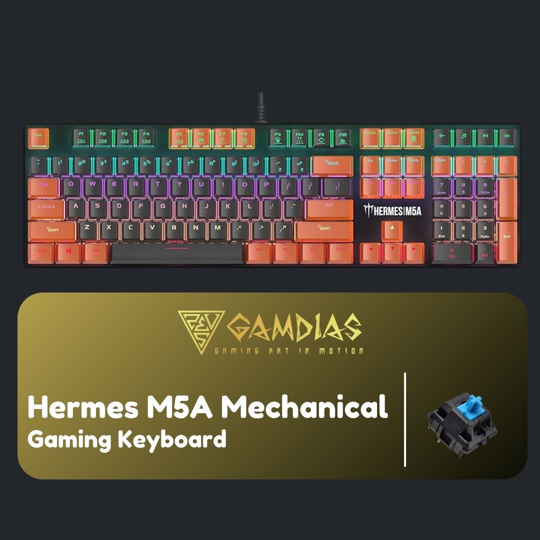 Gamdias Hermes M5A 100% Blue Switch Mechanical Keyboard - Keyboard