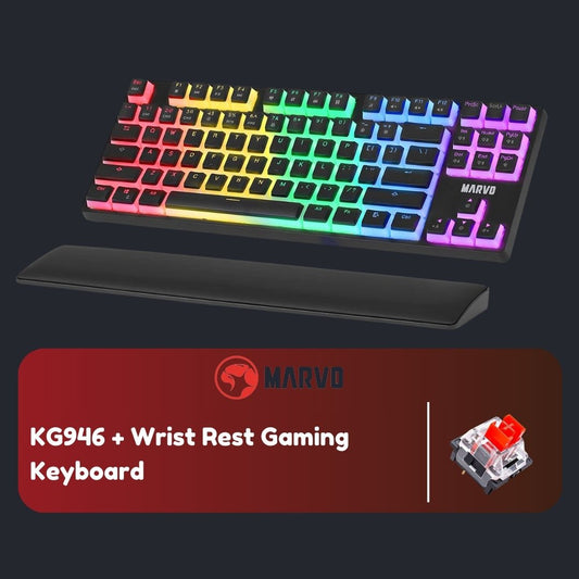 Marvo KG946 + Wrist Rest Red Switches Gaming Keyboard