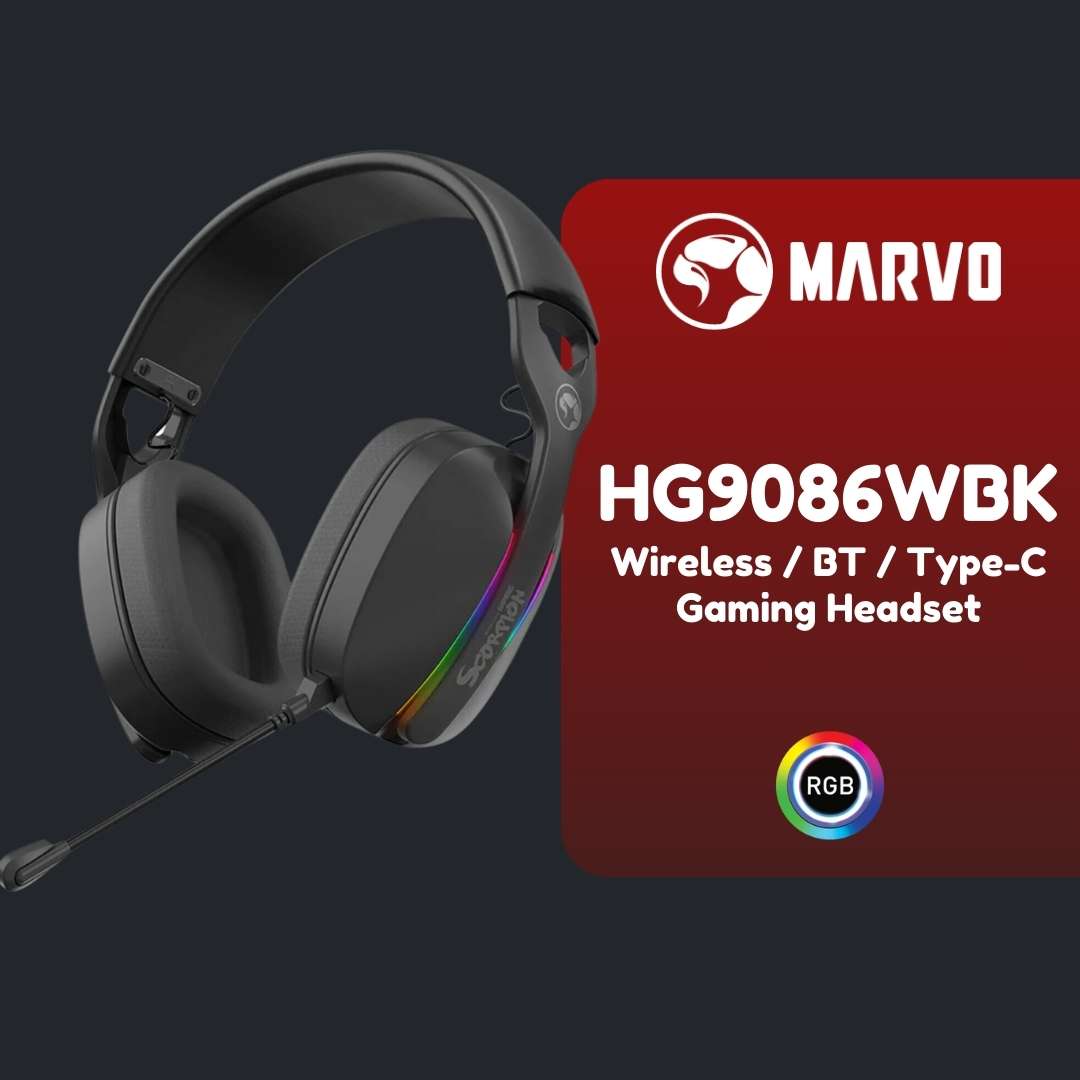 Marvo HG9086WBK Wireless / BT / Type-c / USB Gaming Headset