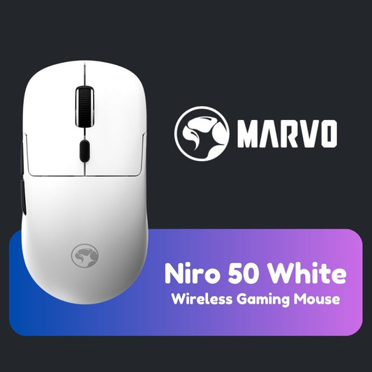 Marvo Niro 50 White Wireless / Type C Gaming Mouse