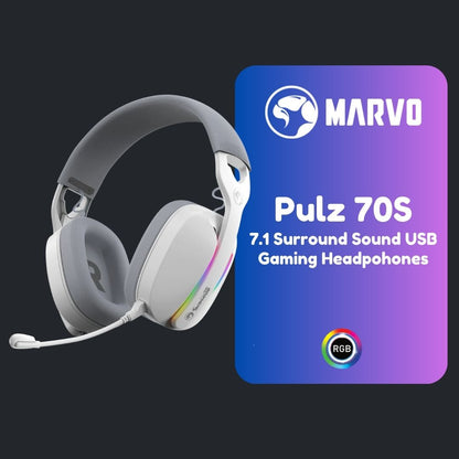 Marvo Pulz 70S 7.1 Surround USB Gaming Headphones