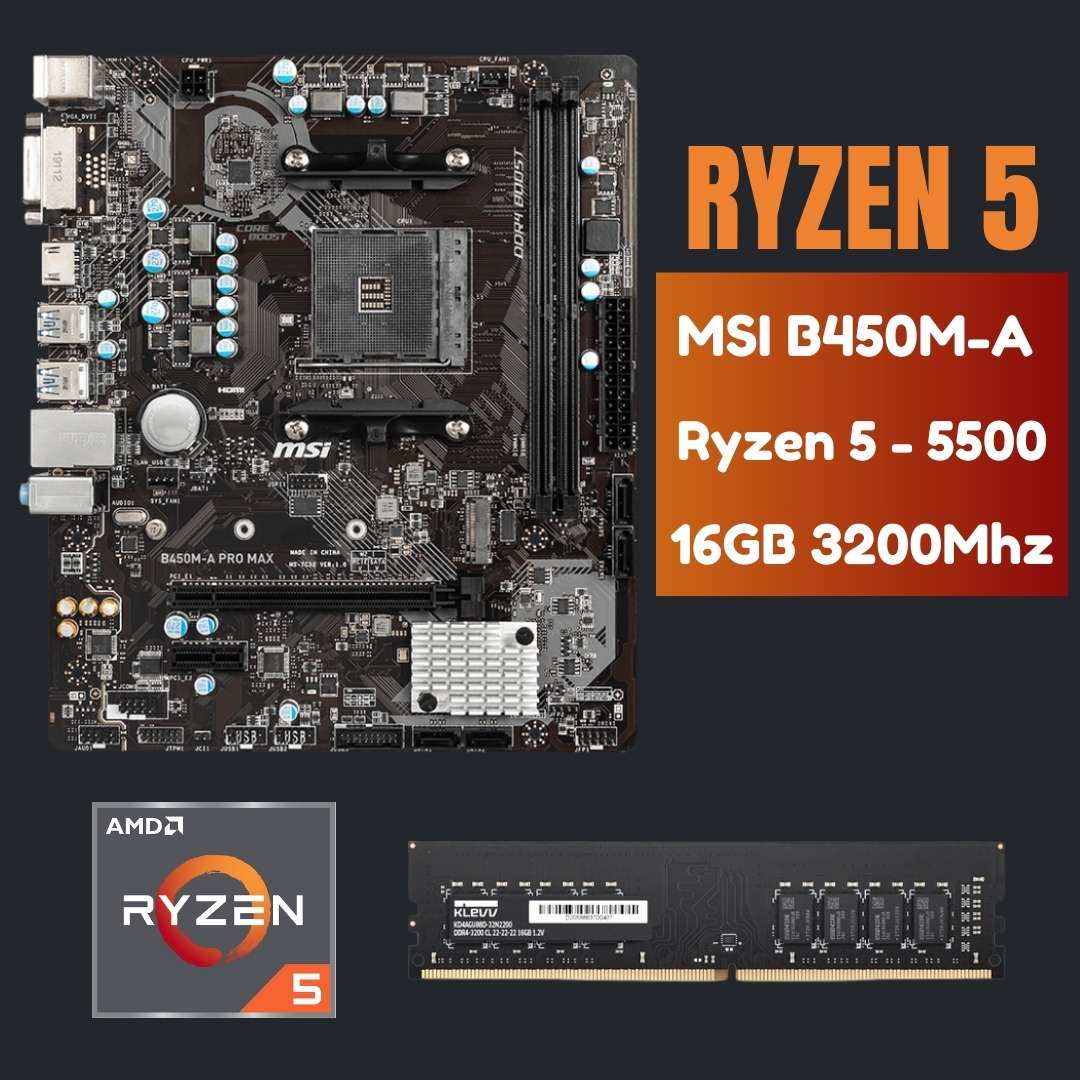 AMD Ryzen 5 - 5500, MSI B450M-A PRO MAX, 16GB DDR4 3200MHz Upgrade Kit - Upgrade kit