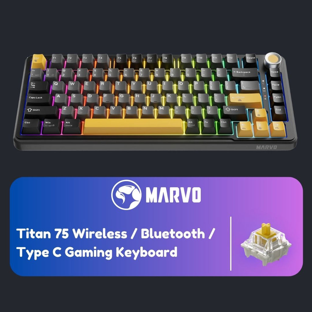 Marvo Titan 75 Wireless / Bluetooth / Type C Gaming Keyboard - Keyboard