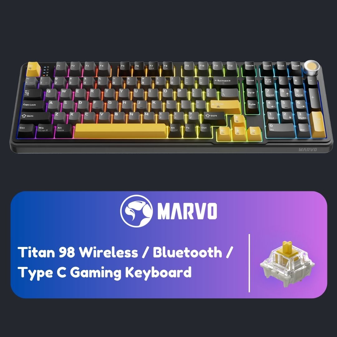 Marvo Titan 98 Wireless / Bluetooth / Type C Gaming Keyboard - Keyboard
