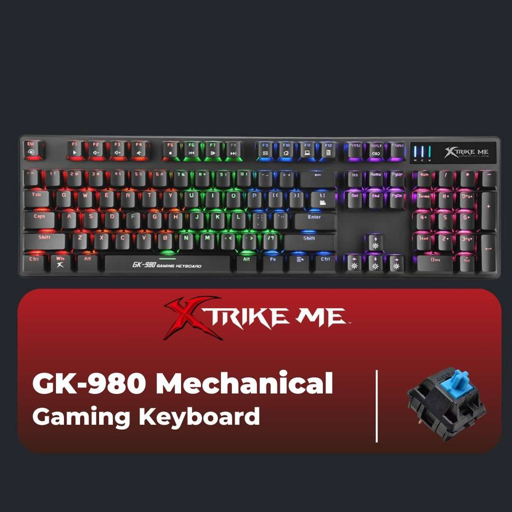Xtrike-Me GK-980 Blue Switch 100% Mechanical Gaming Keyboard - Keyboard