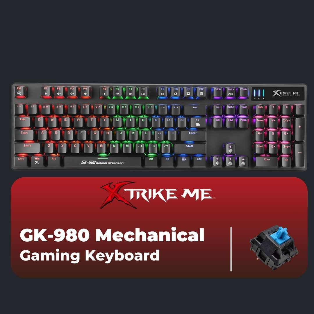 Xtrike-Me GK-980 Blue Switch 100% Mechanical Gaming Keyboard - Keyboard