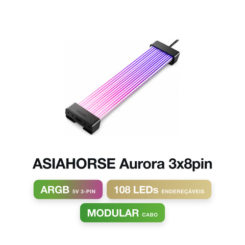 ASIAHORSE Aurora 3x8pin Cabo ARGB