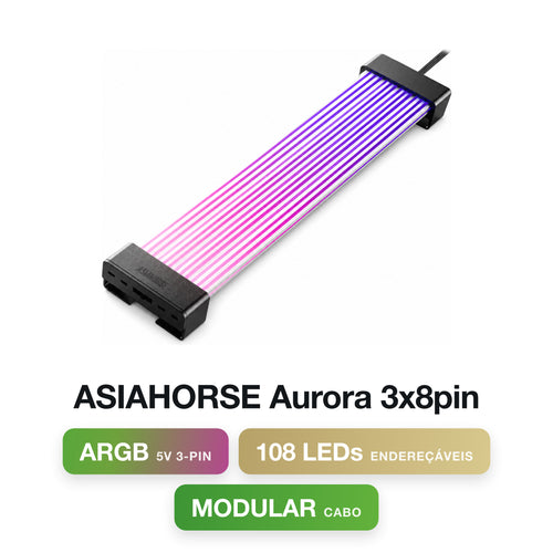 ASIAHORSE Aurora 3x8pin Cabo ARGB