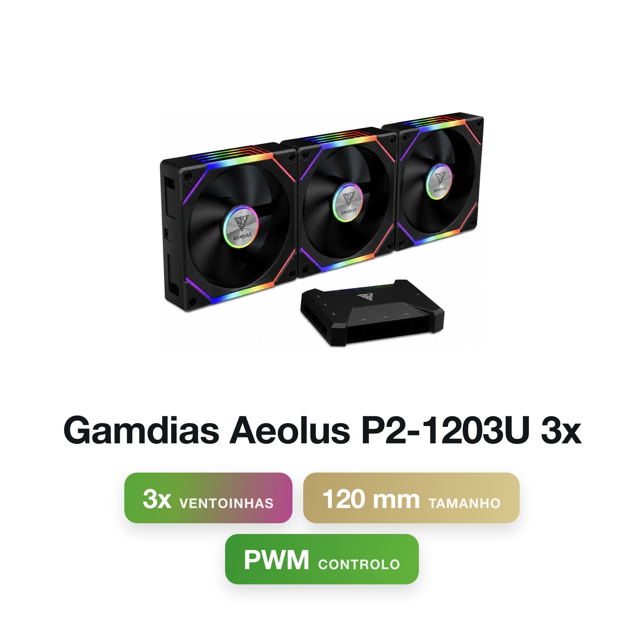Gamdias Aeolus P2-1203U 3x Fan Pack