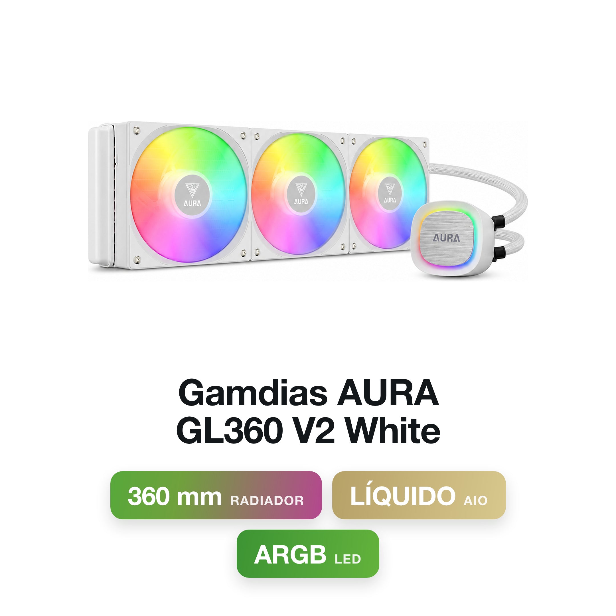 Gamdias AURA GL360 V2 White Liquid Cooler