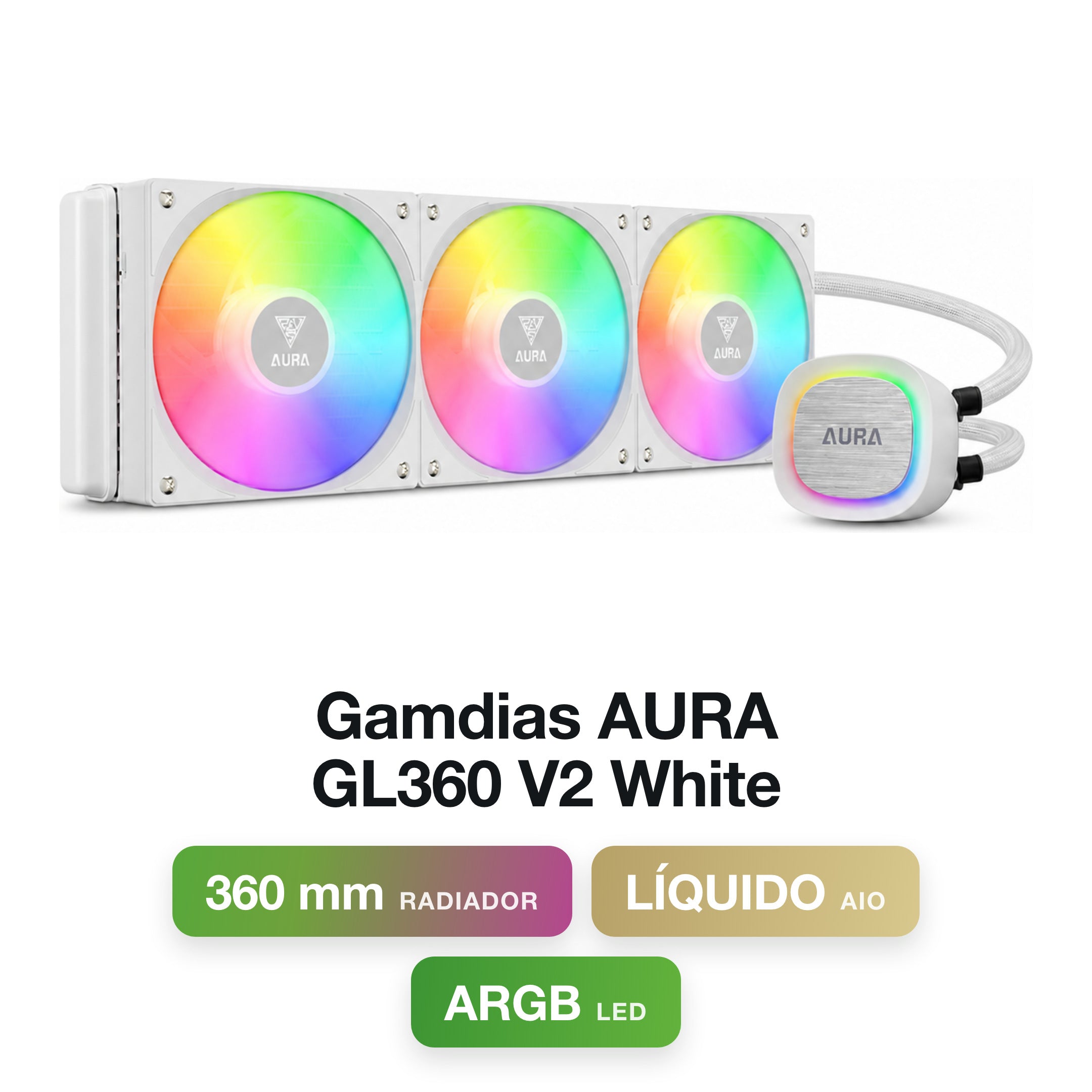 Gamdias AURA GL360 V2 White Liquid Cooler
