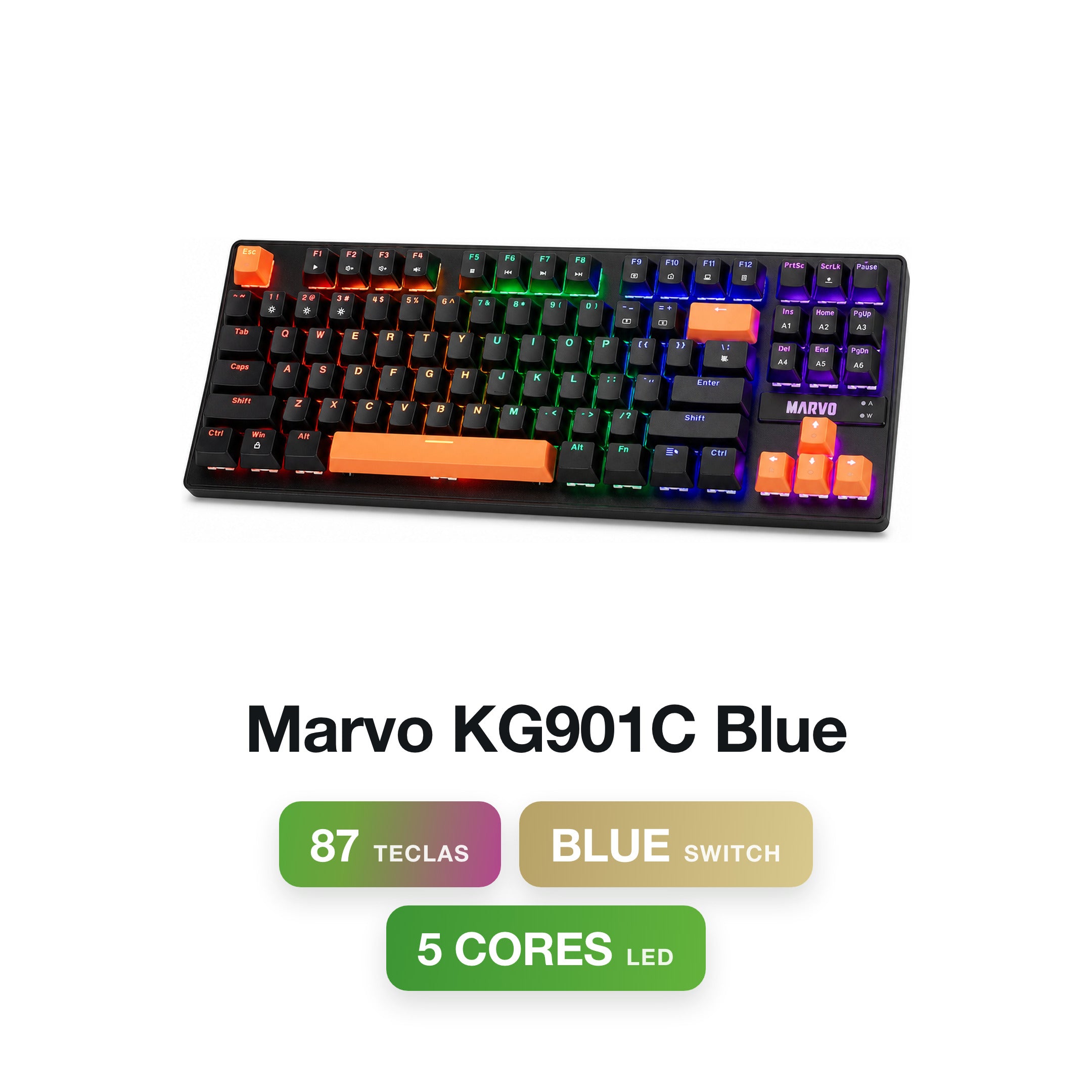 Marvo KG901C Blue Switch 80% Mechanical Keyboard