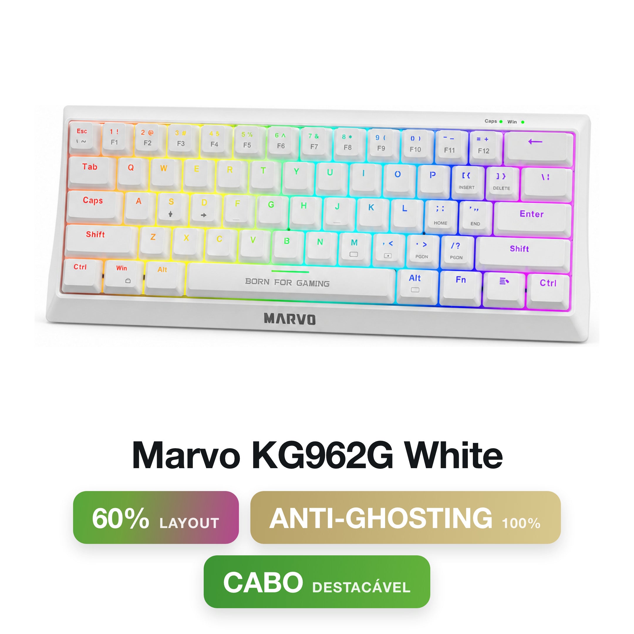 Marvo KG962G White Gaming Keyboard