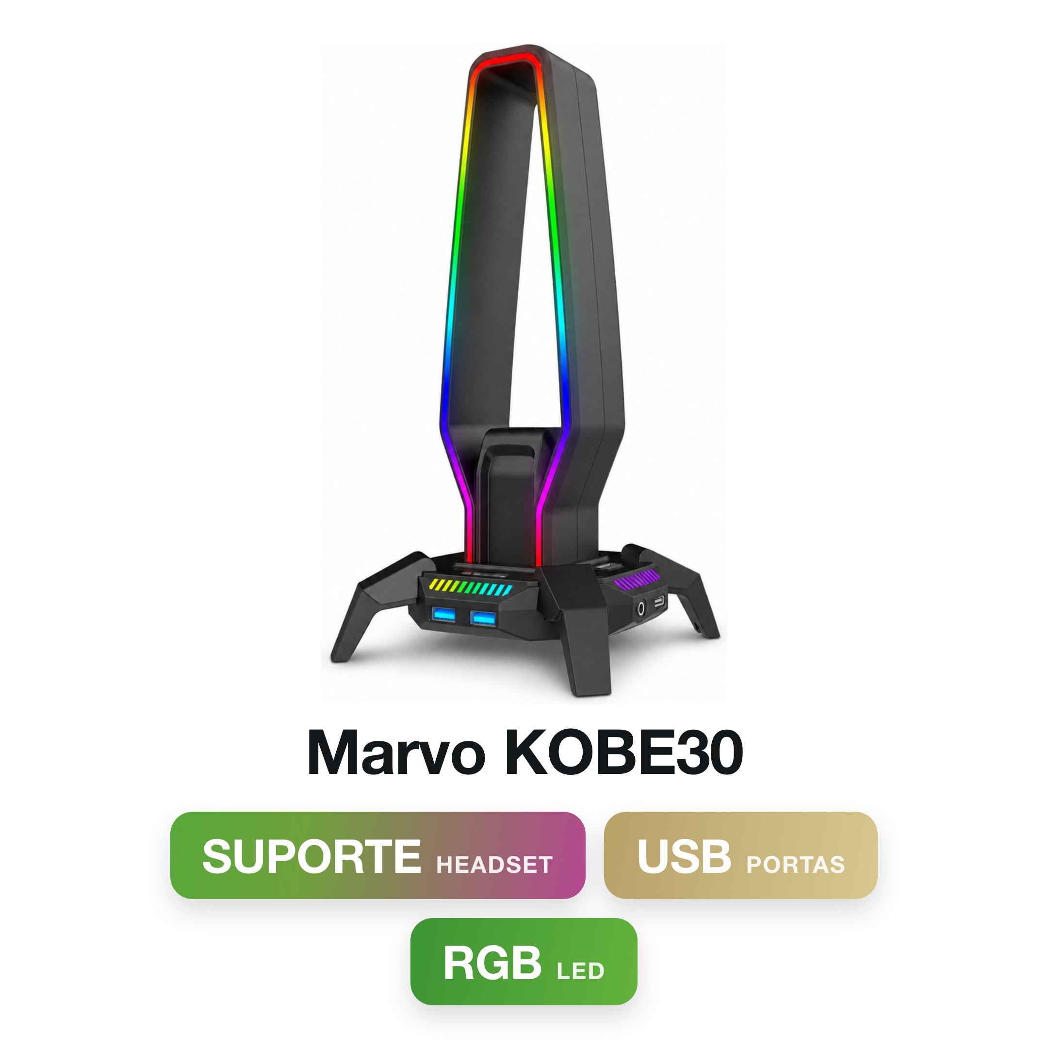 Marvo KOBE30 Headset Stand + USB Ports
