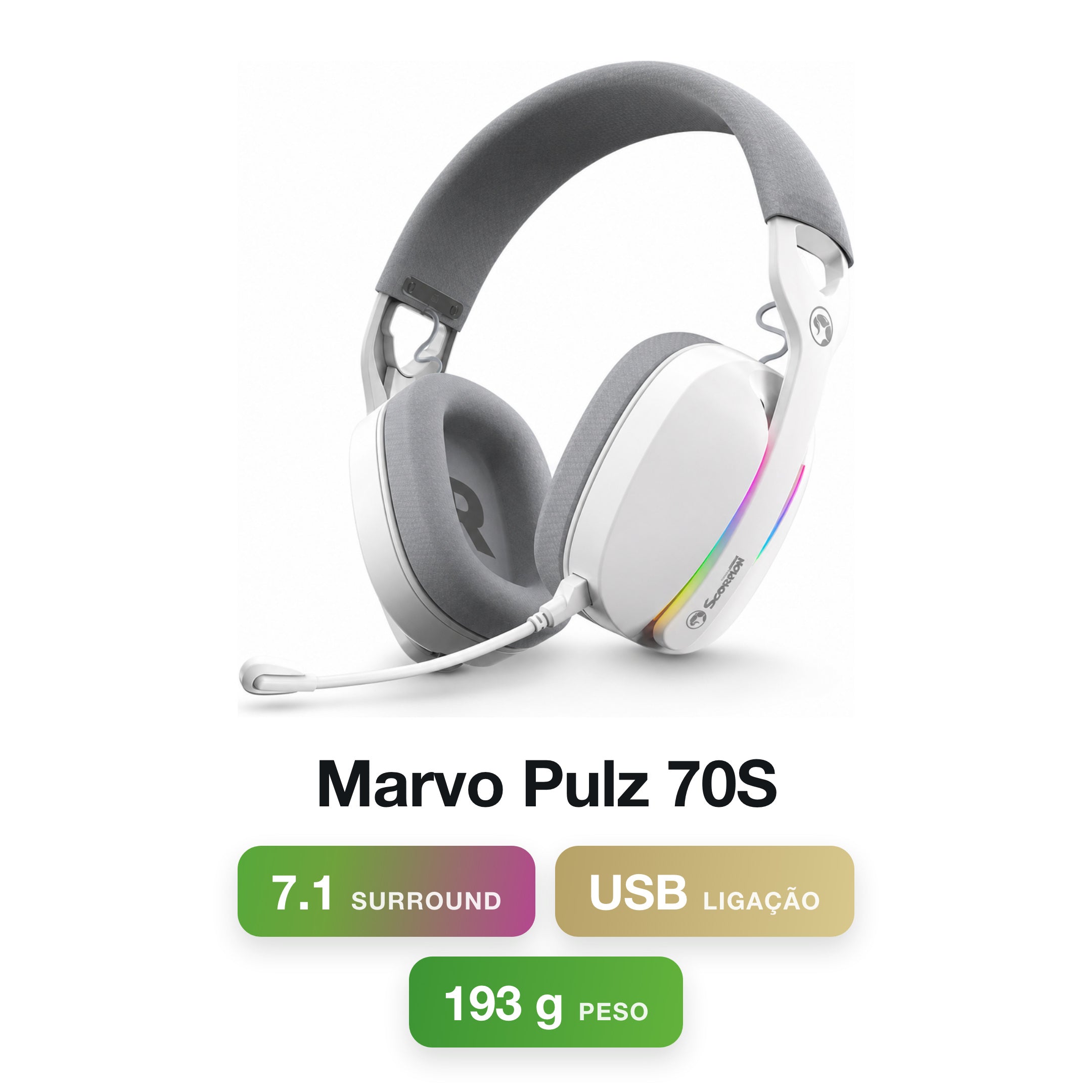 Marvo Pulz 70S 7.1 Surround USB Gaming Headphones