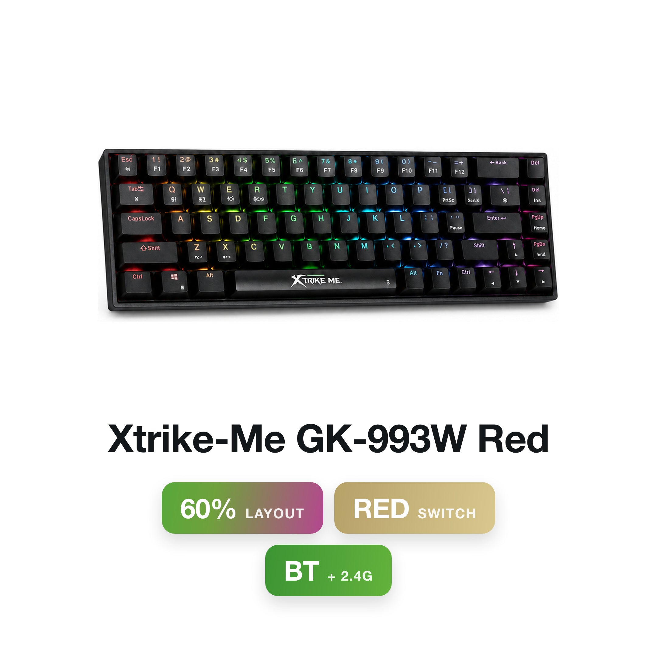 Xtrike-Me GK-993W Red Switch 60% Wireless Gaming Keyboard